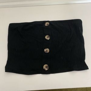 shein strapless black button top NEW